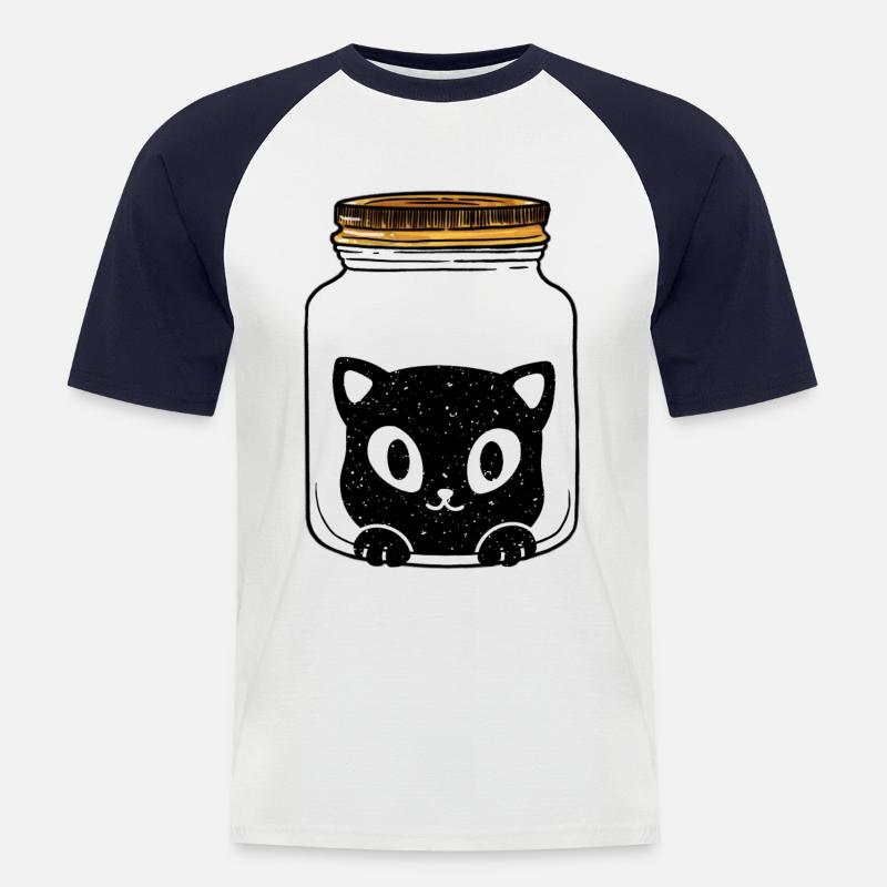 Cat Cat Gift Idea - Men's Baseball T-Shirt - white/navy