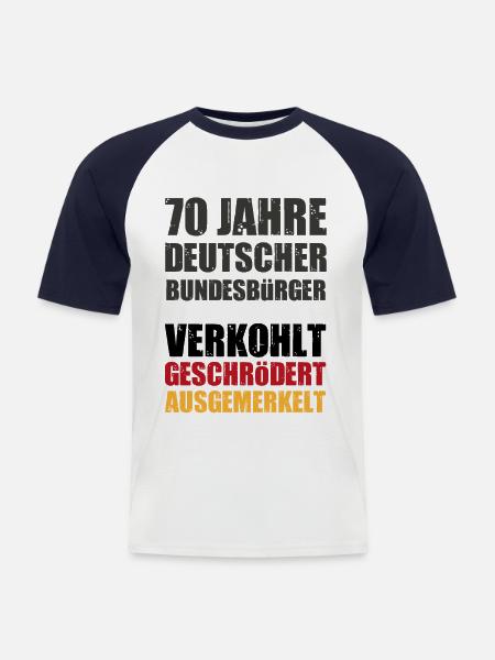 German national german politics protest - Men's Baseball T-Shirt - white/navy