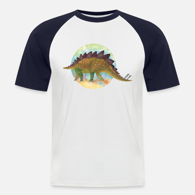 Überdachte Dinosaurier - Männer Baseball-T-Shirt - Weiß/Navy