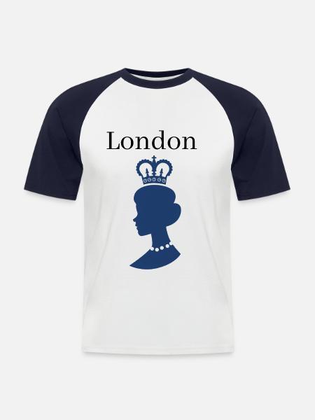 London - Men's Baseball T-Shirt - white/navy