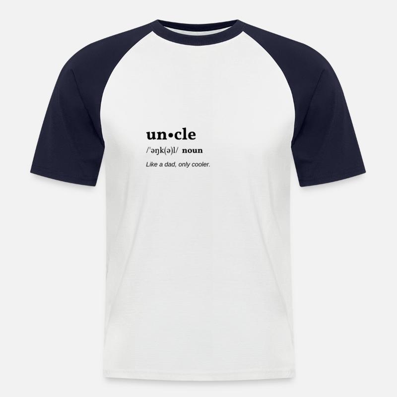 Uncle (Onkel) Clean Edition - Männer Baseball-T-Shirt - Weiß/Navy