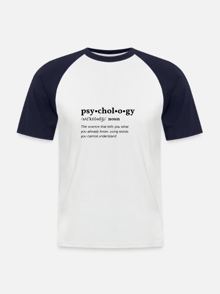 Psykologi (Psychologie) Clean Edition - Kortærmet herre-baseballshirt - hvid/marineblå