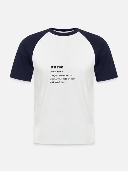 Nurse (nurse) Clean Edition - Men's Baseball T-Shirt - white/navy