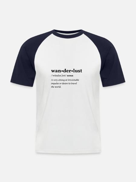 Wander Lust (Fernweh) Clean Edition - Men's Baseball T-Shirt - white/navy