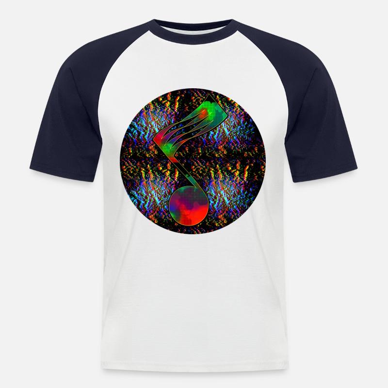 Musiknote - "ONE" - Männer Baseball-T-Shirt - Weiß/Navy