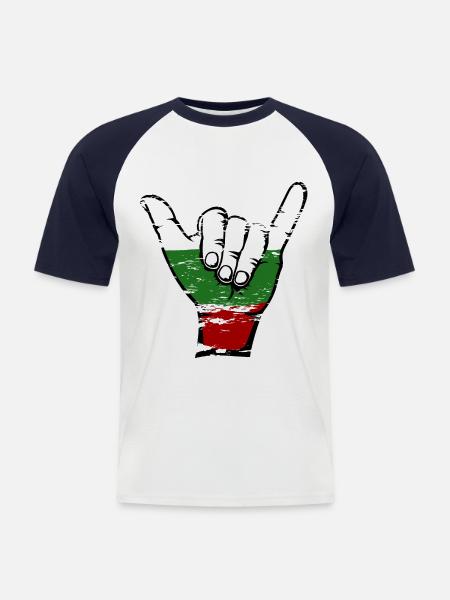 Bulgaria Flag Surfing Symbol Used - Men's Baseball T-Shirt - white/navy