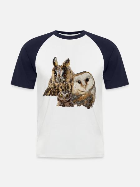 Owls - Men's Baseball T-Shirt - white/navy