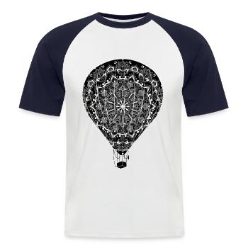 Heißluftballon Mandala Ballon Festival fahrt - Männer Baseball-T-Shirt - Weiß/Navy - Vorne - Nik (191cm)