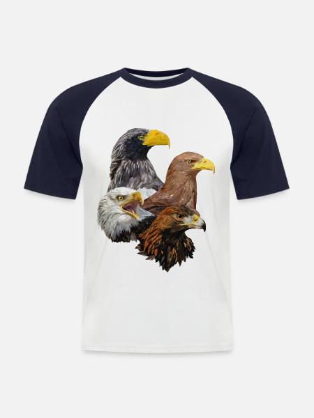 Birds of prey - Men's Baseball T-Shirt - white/navy
