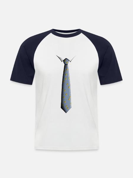 Tie with ducks - Men's Baseball T-Shirt - white/navy