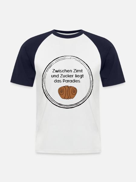Franzbrötchen Paradies - Männer Baseball-T-Shirt - Weiß/Navy