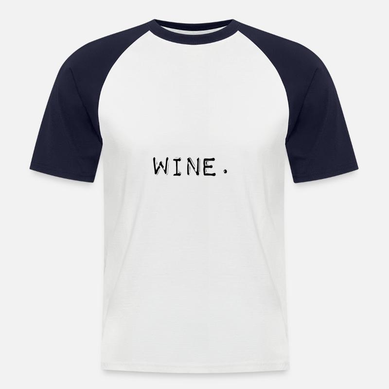 Wein-Word-Label-Maker-Stil - Männer Baseball-T-Shirt - Weiß/Navy