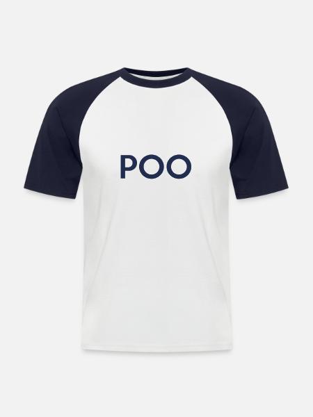 Poo - T-shirt baseball manches courtes Homme - blanc/marine