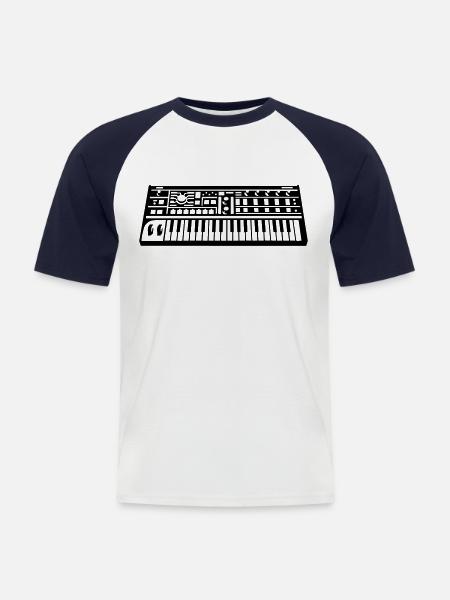 Synthesizer - Männer Baseball-T-Shirt - Weiß/Navy