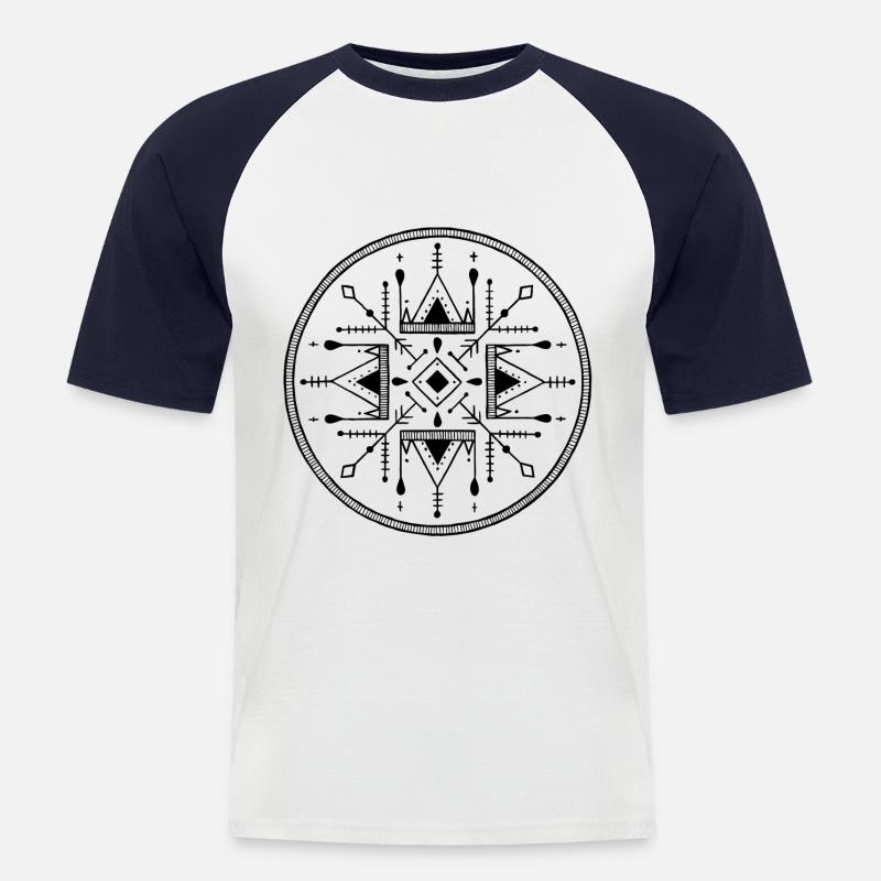 Der Kreis - Männer Baseball-T-Shirt - Weiß/Navy