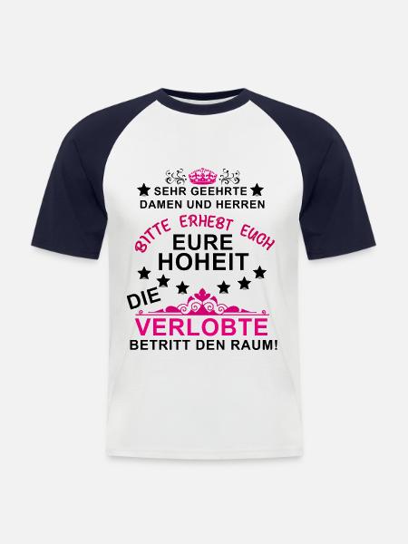Fiancée - T-shirt baseball manches courtes Homme - blanc/marine