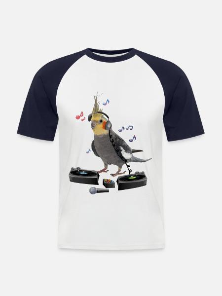 Nymphenkakadu - Männer Baseball-T-Shirt - Weiß/Navy