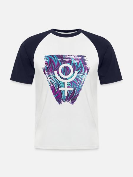 pluto e 74 - Men's Baseball T-Shirt - white/navy