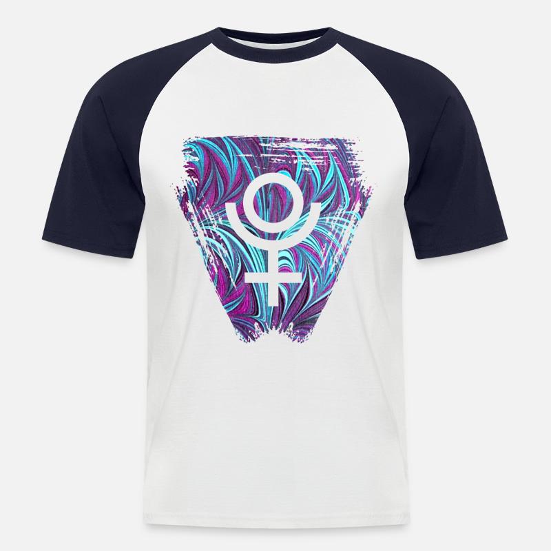 pluto e 74 - Männer Baseball-T-Shirt - Weiß/Navy