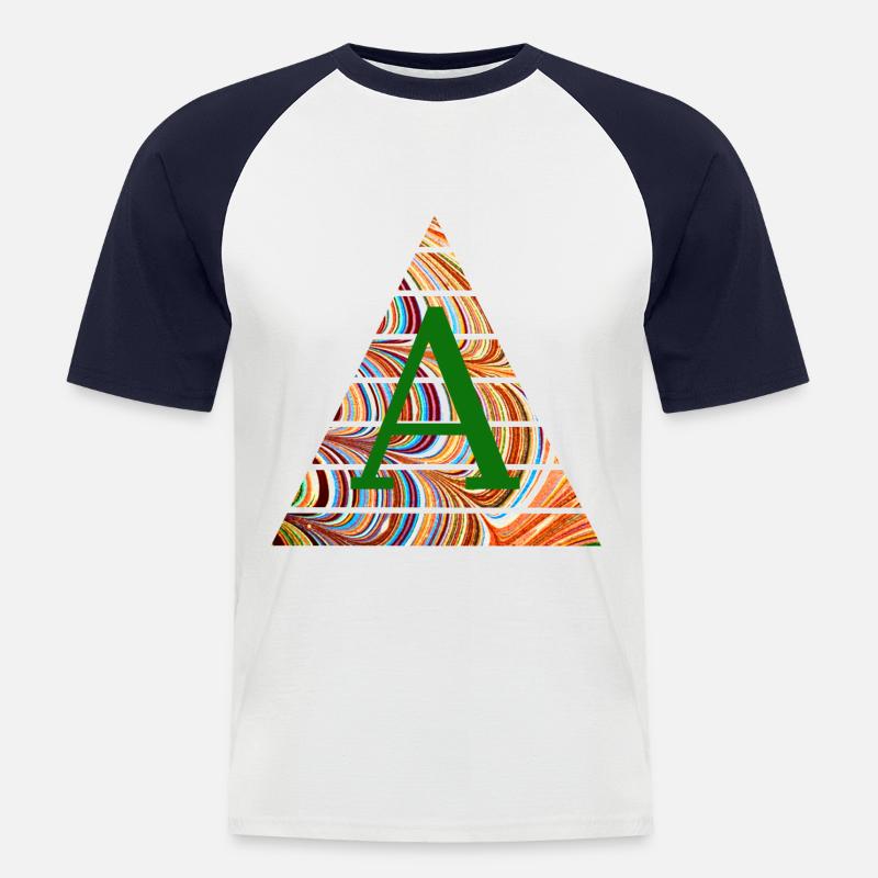 triangle e 56 a - T-shirt baseball manches courtes Homme - blanc/marine