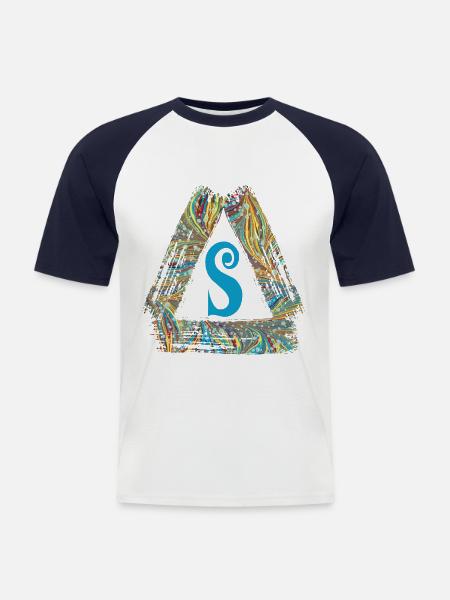 e 201 s - Männer Baseball-T-Shirt - Weiß/Navy