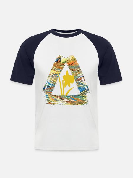 narzisse e 278 - Männer Baseball-T-Shirt - Weiß/Navy