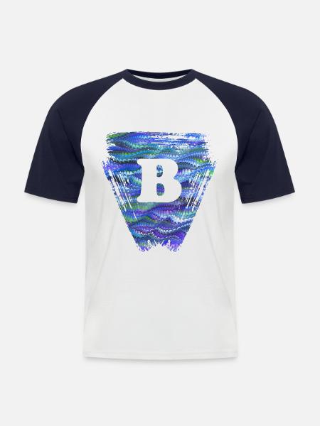 Triangle E 103 B - Men's Baseball T-Shirt - white/navy