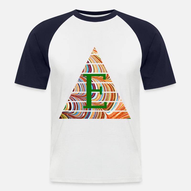 Triangle E 56 E - T-shirt baseball manches courtes Homme - blanc/marine