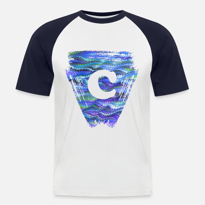 Triangle E 103 C - Men's Baseball T-Shirt - white/navy