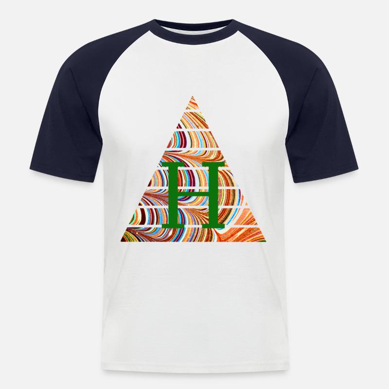 Triangle E 56 h - T-shirt baseball manches courtes Homme - blanc/marine
