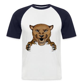 Bad Lion - Men's Baseball T-Shirt - white/navy - Front - Nik (191cm)
