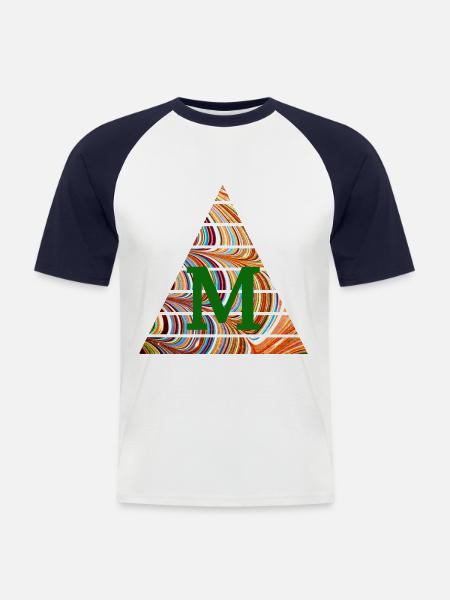 Dreieck E 56 m - Men's Baseball T-Shirt - white/navy