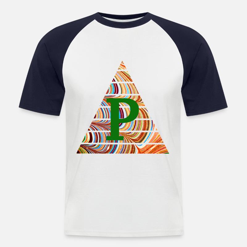 Triangle E 56 P - Men's Baseball T-Shirt - white/navy
