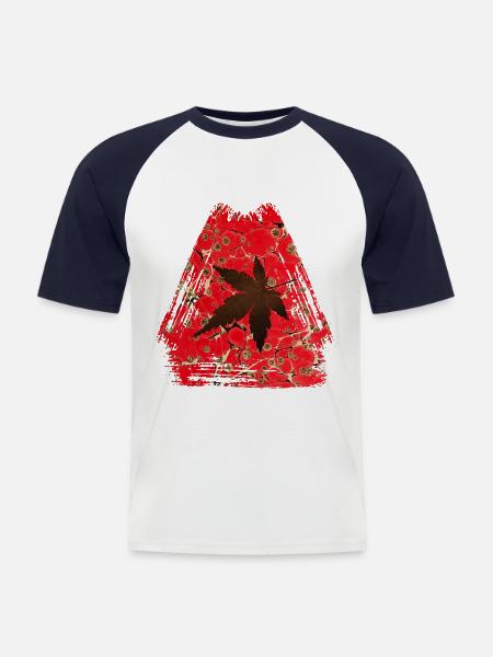 Autumn Leaf E 245 - Men's Baseball T-Shirt - white/navy