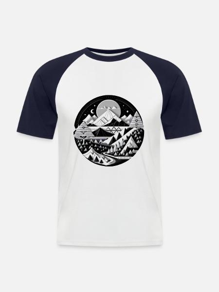 The Mountains 01 - Men's Baseball T-Shirt - white/navy