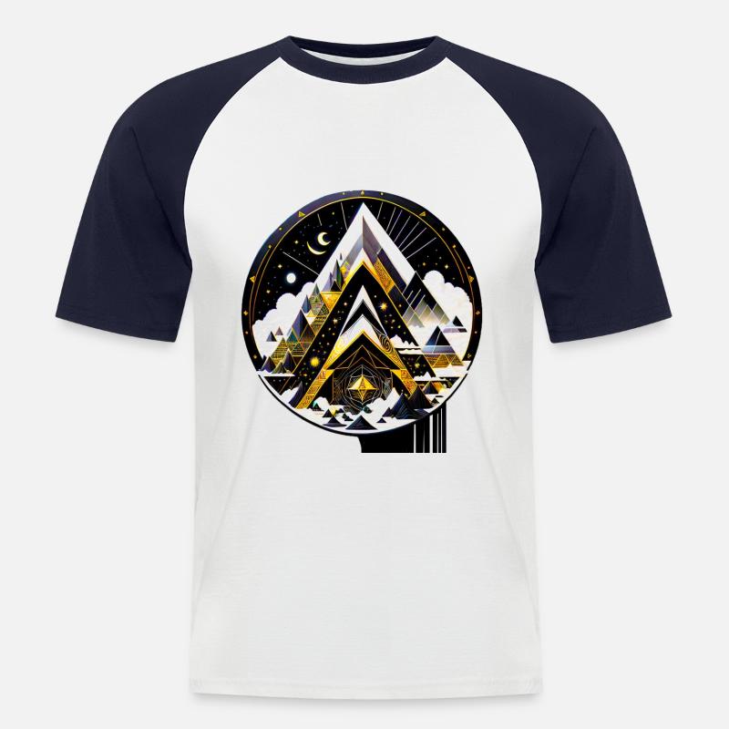 Space mountain - Männer Baseball-T-Shirt - Weiß/Navy
