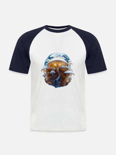 Mushrooms - Magic Mushrooms - Men's Baseball T-Shirt - white/navy