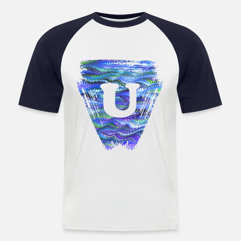 Triangle E 103 U - Men's Baseball T-Shirt - white/navy