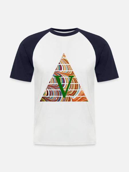 Triangle E 56 V - T-shirt baseball manches courtes Homme - blanc/marine