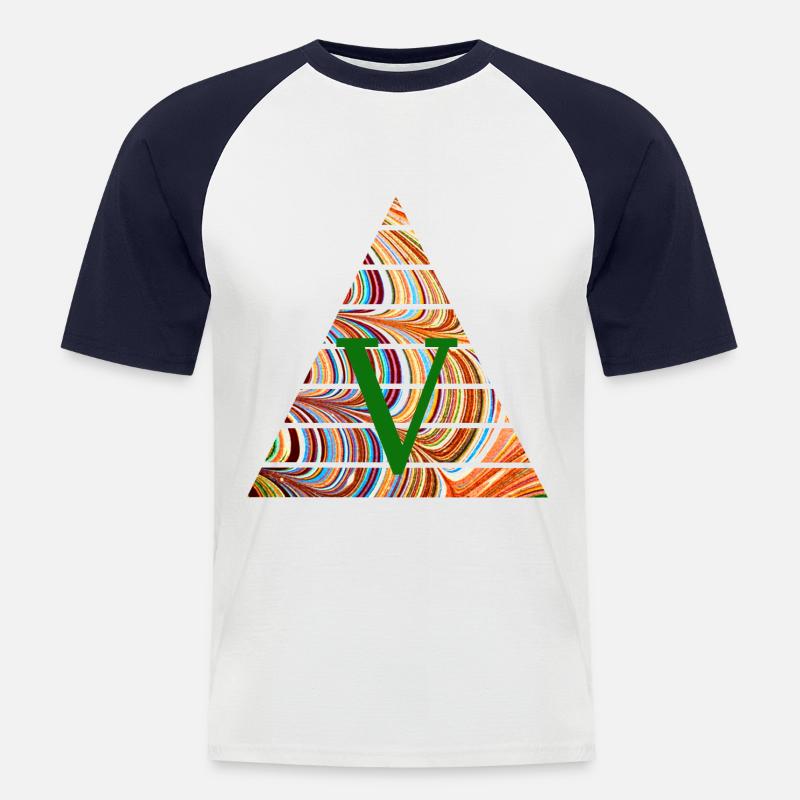 Triangle E 56 V - T-shirt baseball manches courtes Homme - blanc/marine