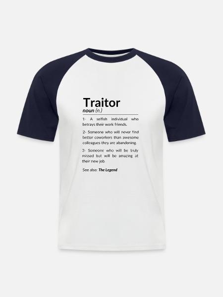medarbetare som slutar för kvinnor, medarbetare som slutar, - Kortärmad basebolltröja herr - vit/marinblå