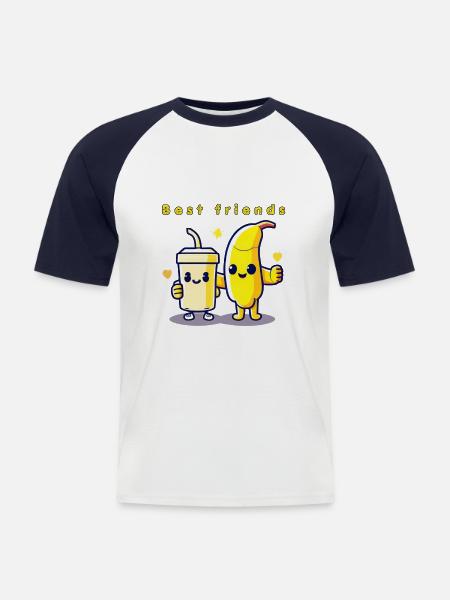 Beste Freunde - Männer Baseball-T-Shirt - Weiß/Navy