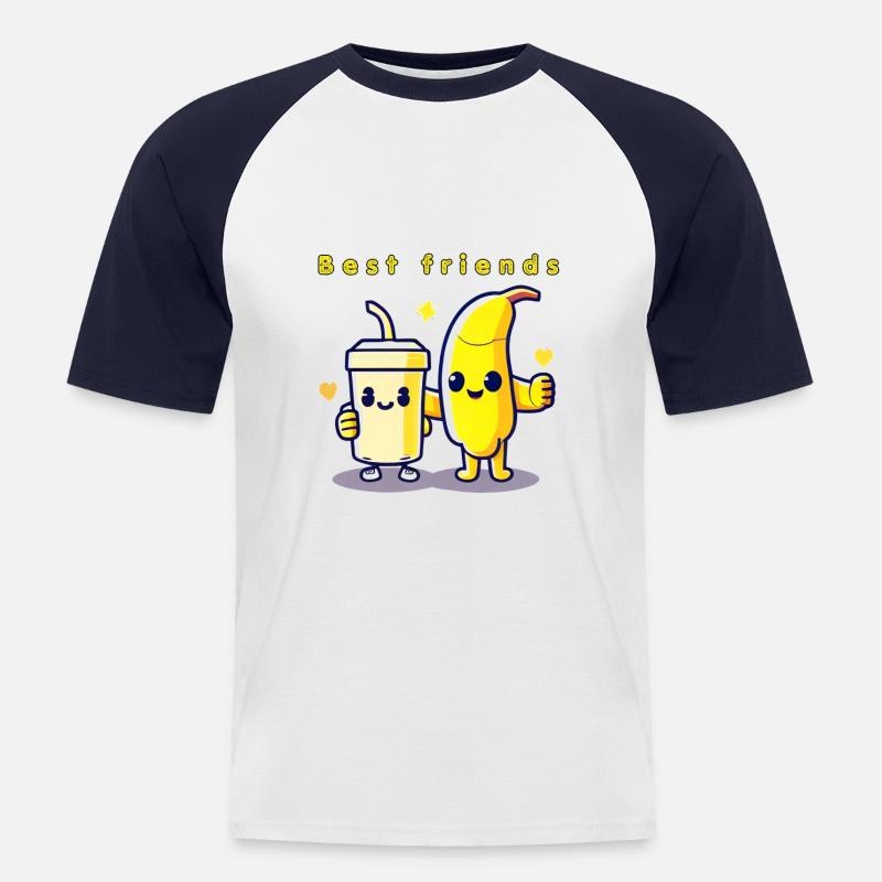 Beste Freunde - Männer Baseball-T-Shirt - Weiß/Navy