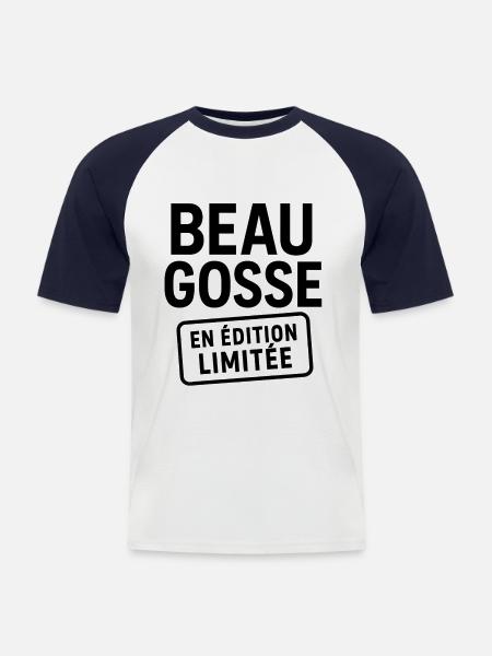 Handsome Limited Edition - Männer Baseball-T-Shirt - Weiß/Navy