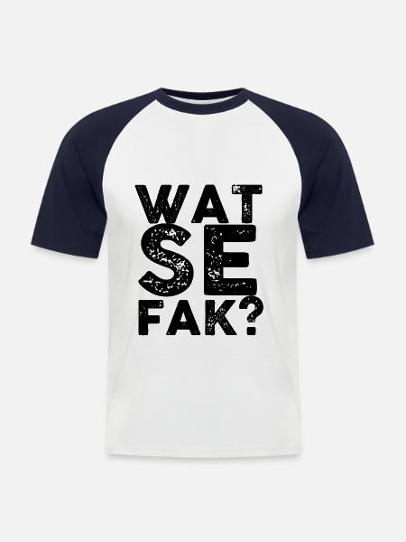 WTF - Men's Baseball T-Shirt - white/navy