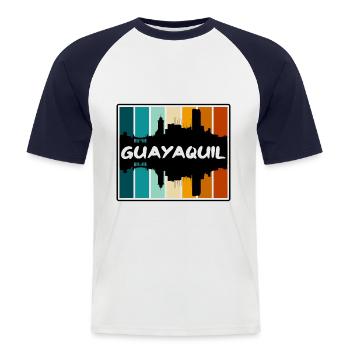 Guayaquil Equador Skyline Silhouette Travel Souven - Männer Baseball-T-Shirt - Weiß/Navy - Vorne - Nik (191cm)