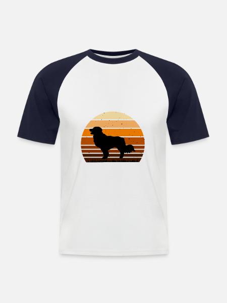 Kooikerhondje Dog Lover Silhouette Vintage Sunset - Men's Baseball T-Shirt - white/navy
