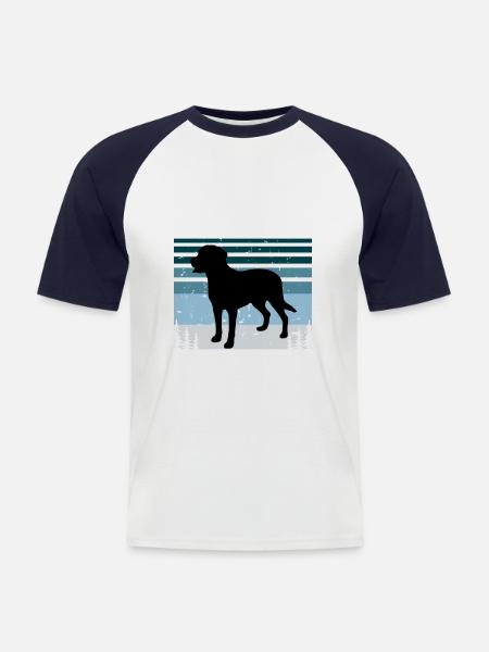 Großer Schweizer Sennenhund Silhouette Retro Sonnenuntergang - Männer Baseball-T-Shirt - Weiß/Navy
