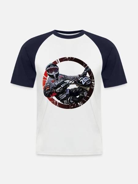 Motocross - Men's Baseball T-Shirt - white/navy
