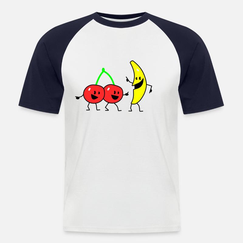 fruit salad two - Männer Baseball-T-Shirt - Weiß/Navy